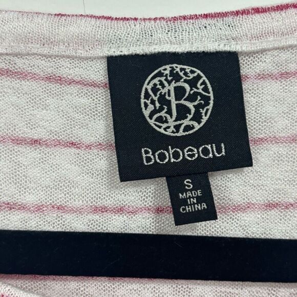 Bobeau Red Striped Oversized T-Shirt‎ Small - Picture 2 of 4